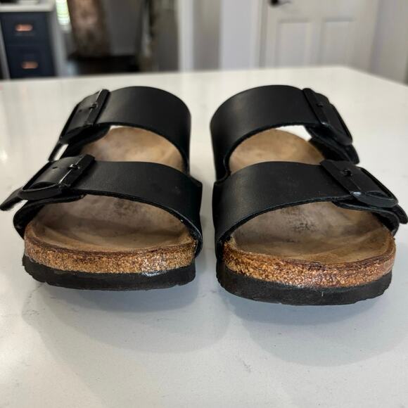 Birkenstock Arizona black classic 2 strap sandals sz 37 buckle boho casual comfy - Picture 10 of 11